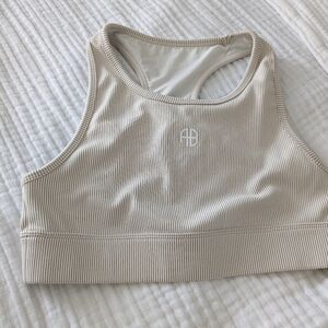 Anine Bing Blair Sports Bra in Ivory / Off White